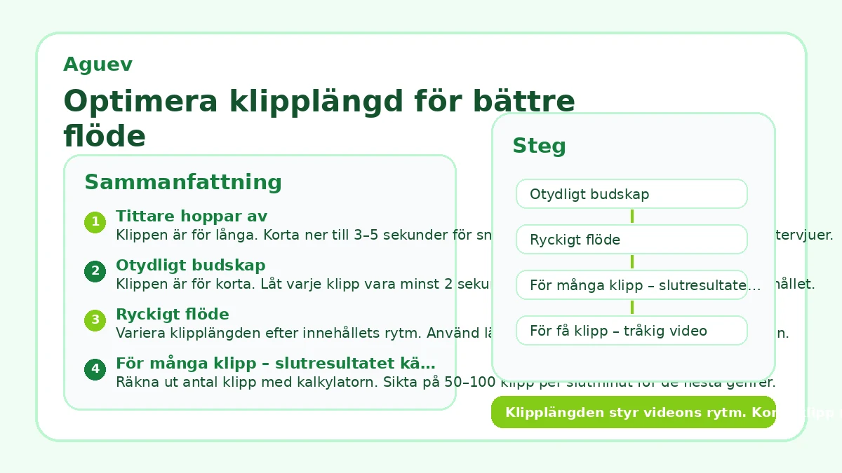 Optimera klipplängd för bättre flöde