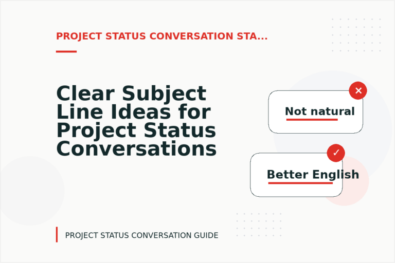 Clear Subject Line Ideas for Project Status Conversations