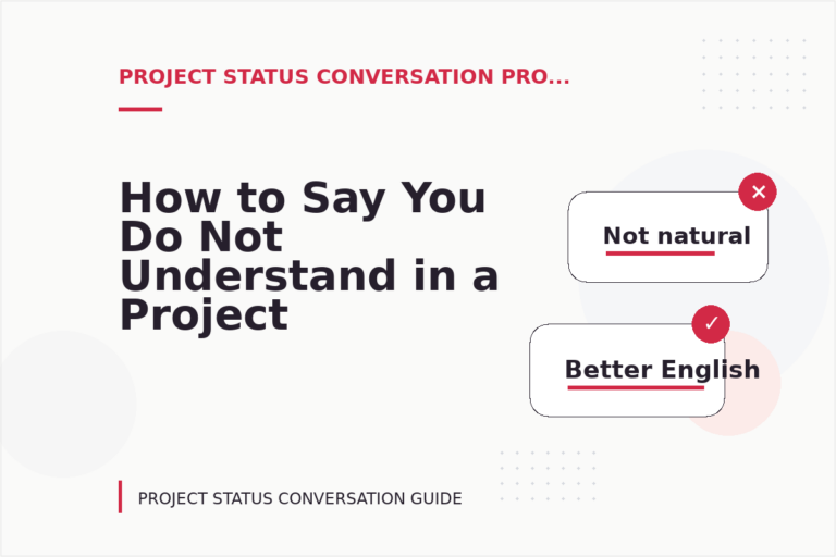 How to Say You Do Not Understand in a Project Status Conversation